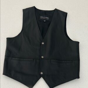 Wilson Black Leather Vest